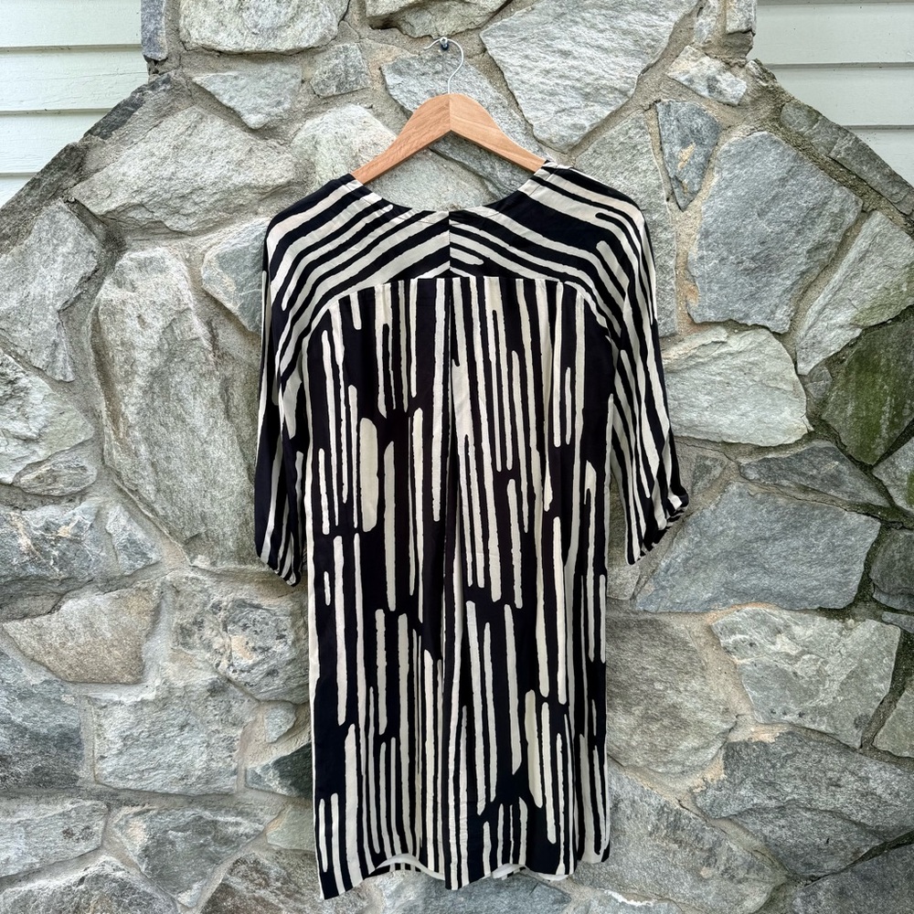 NOA NOA Silk Blend Striped Floral Pleated Shift Dress size XS - Picture 6 of 6